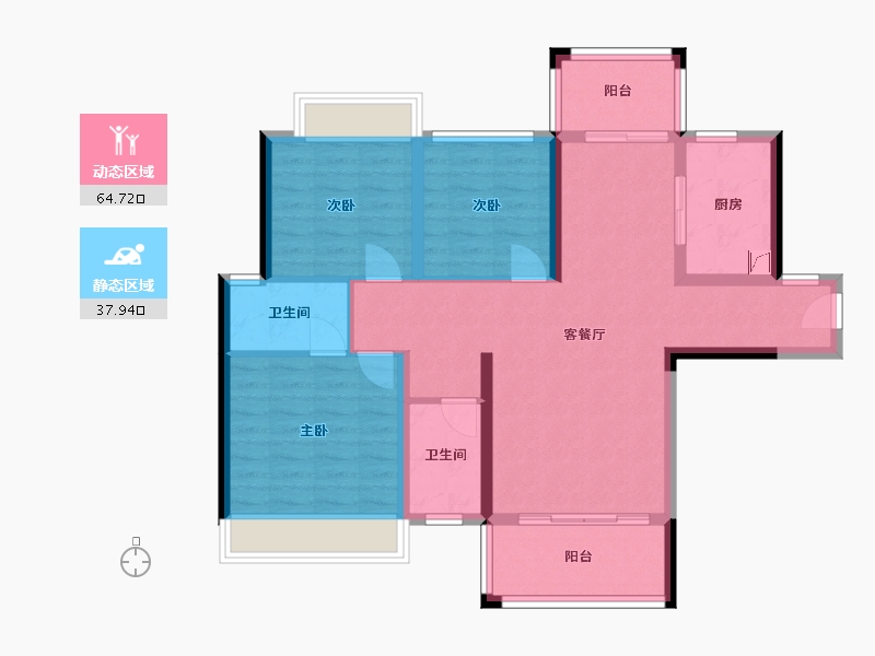 湖南省-郴州市-乾通时代-120.00-户型库-动静分区