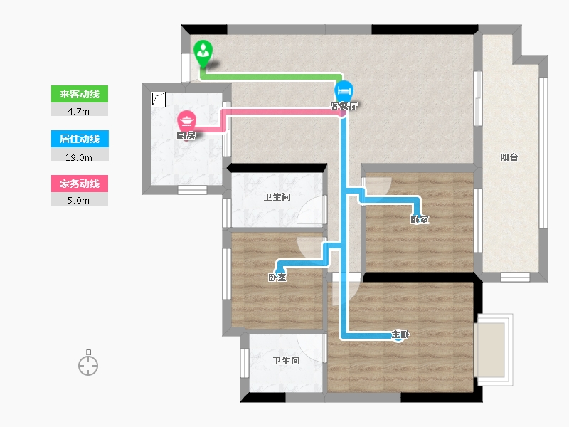 湖北省-宜昌市-银河东湖雅居-83.00-户型库-动静线