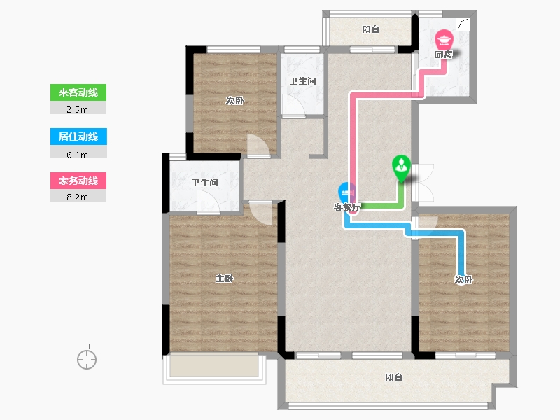 山东省-菏泽市-丽水湖梧桐苑-132.00-户型库-动静线