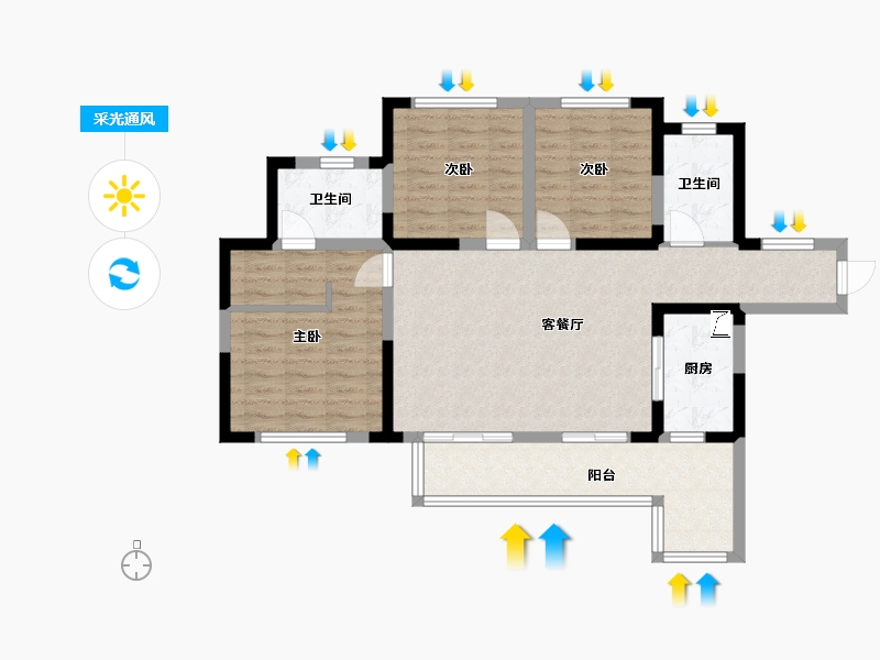 四川省-成都市-朗悦府-95.00-户型库-采光通风