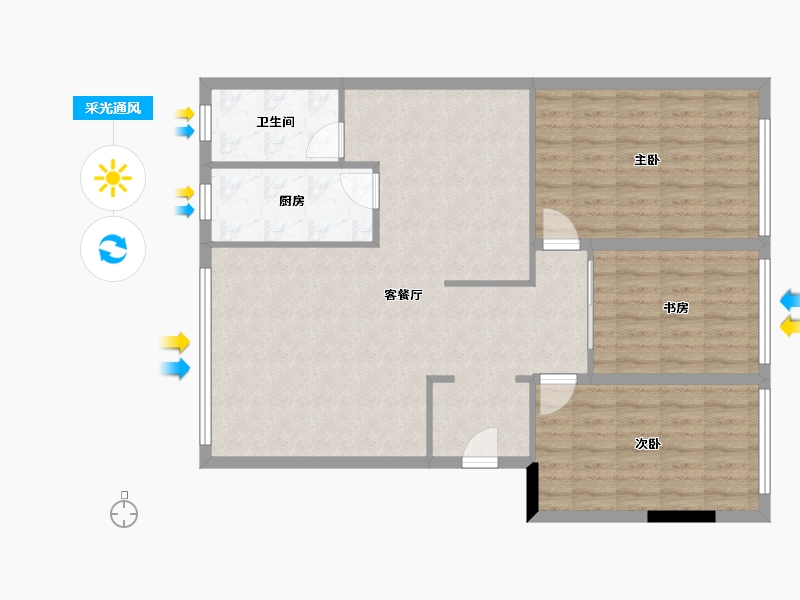 湖北省-武汉市-汉口花园小区-120.00-户型库-采光通风