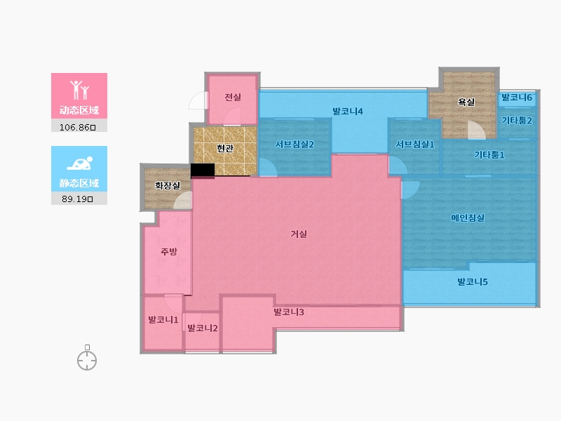 경기도-파주시-한빛마을1단지한라비발디센트럴파크-205.68-户型库-动静分区