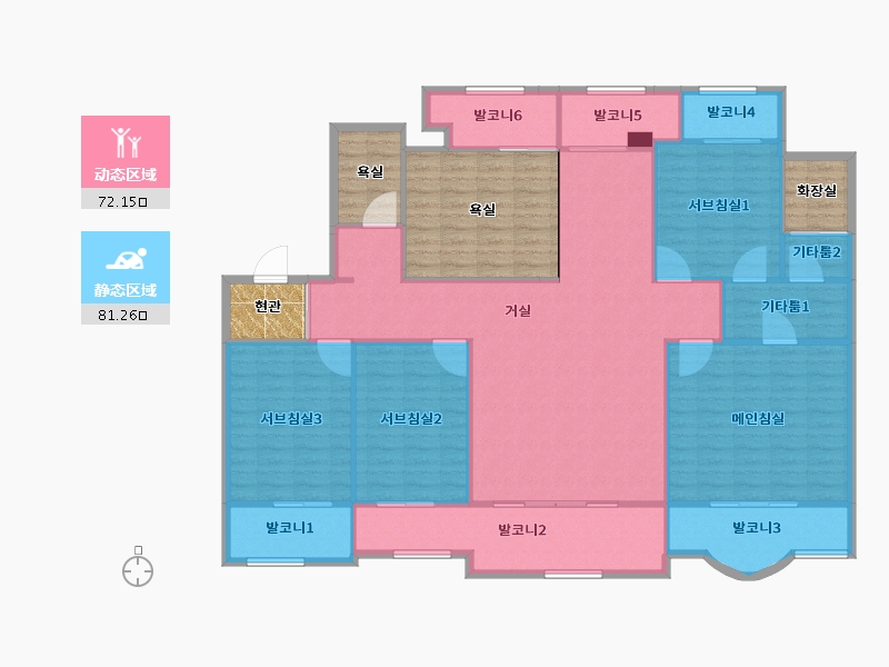 경기도-수원시 권선구-금곡LG-166.19-户型库-动静分区