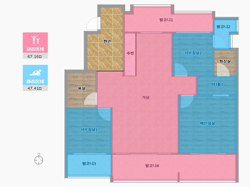 경기도-수원시 장안구-율전이안-124.34-户型库-动静分区