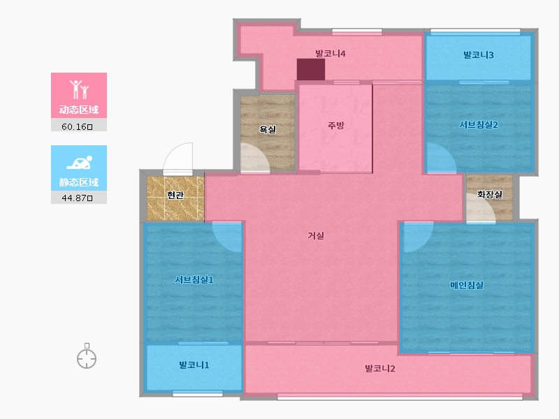 경기도-수원시 권선구-금곡LG-105.37-户型库-动静分区