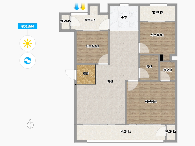 경기도-수원시 권선구-삼익1차-101.67-户型库-采光通风