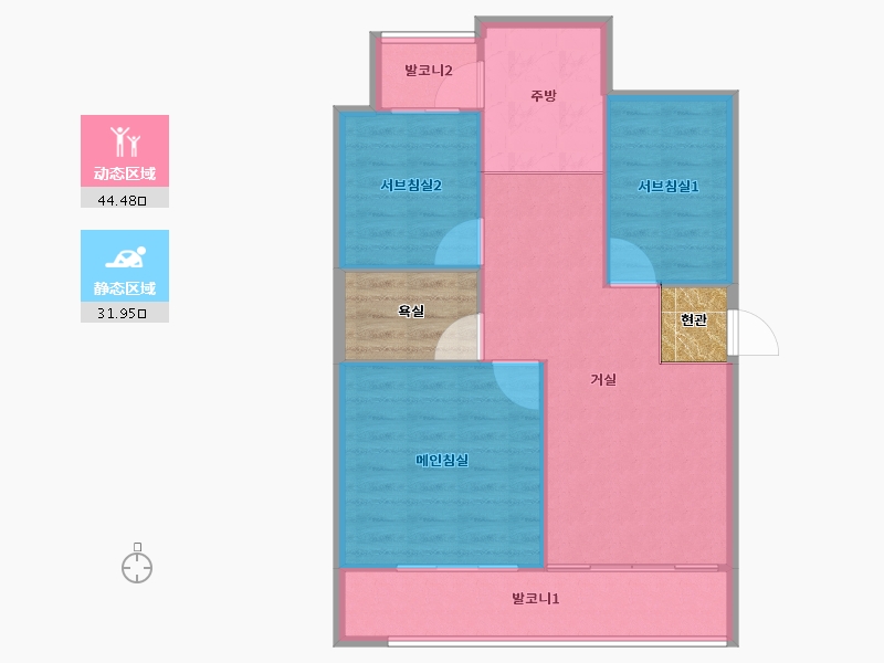 경기도-수원시 영통구-현대-77.31-户型库-动静分区