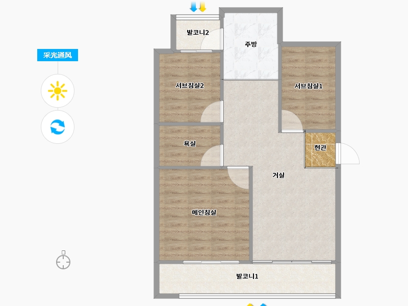 경기도-수원시 영통구-현대-77.31-户型库-采光通风