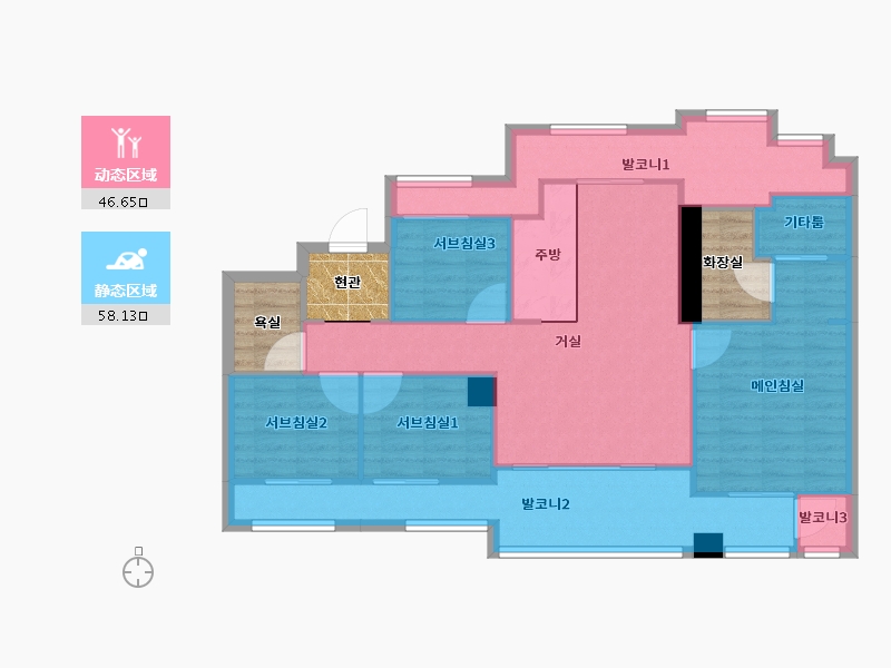 경기도-평택시-힐스테이트평택3차-104.64-户型库-动静分区