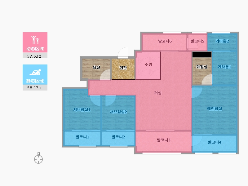 경기도-수원시 권선구-와이시티-114.83-户型库-动静分区