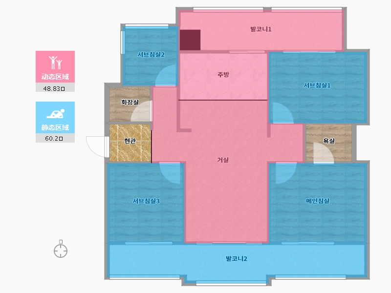 경기도-성남시 분당구-무지개1단지대림-109.50-户型库-动静分区