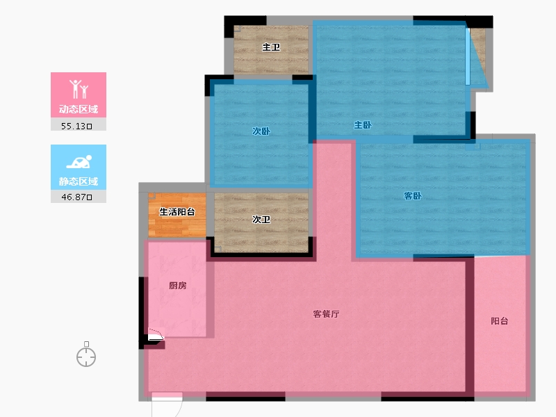 湖南省-长沙市-湘龙家园-102.01-户型库-动静分区