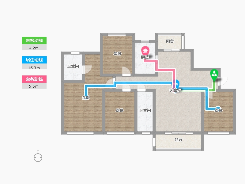 江苏省-苏州市-喜悦花园-120.00-户型库-动静线