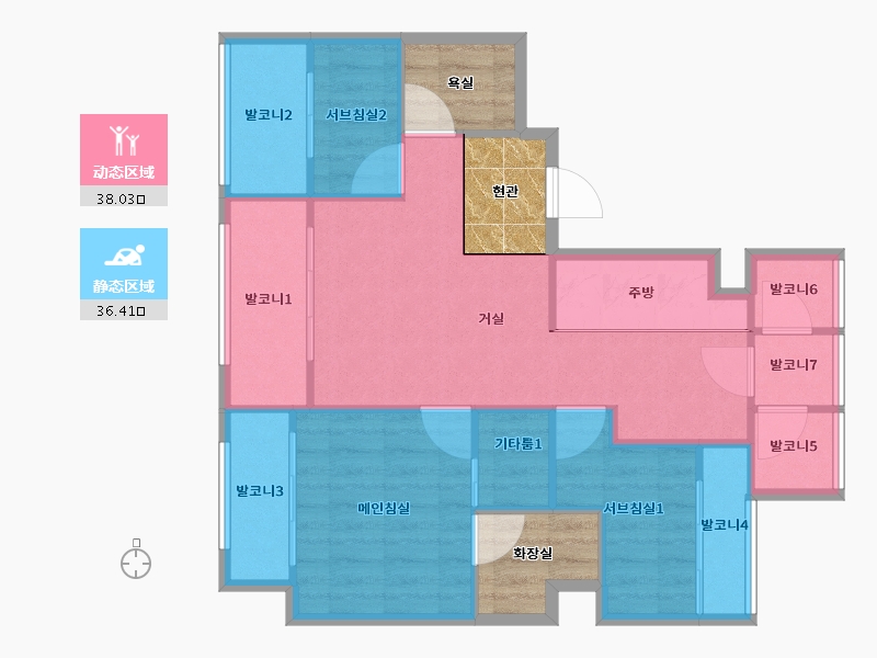 경기도-성남시 수정구-판교밸리포레자이-77.32-户型库-动静分区