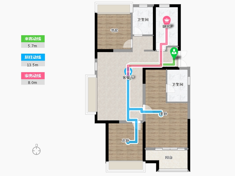 陕西省-西安市-白桦林溪-99.80-户型库-动静线