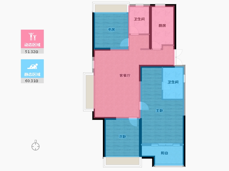 陕西省-西安市-白桦林溪-99.80-户型库-动静分区