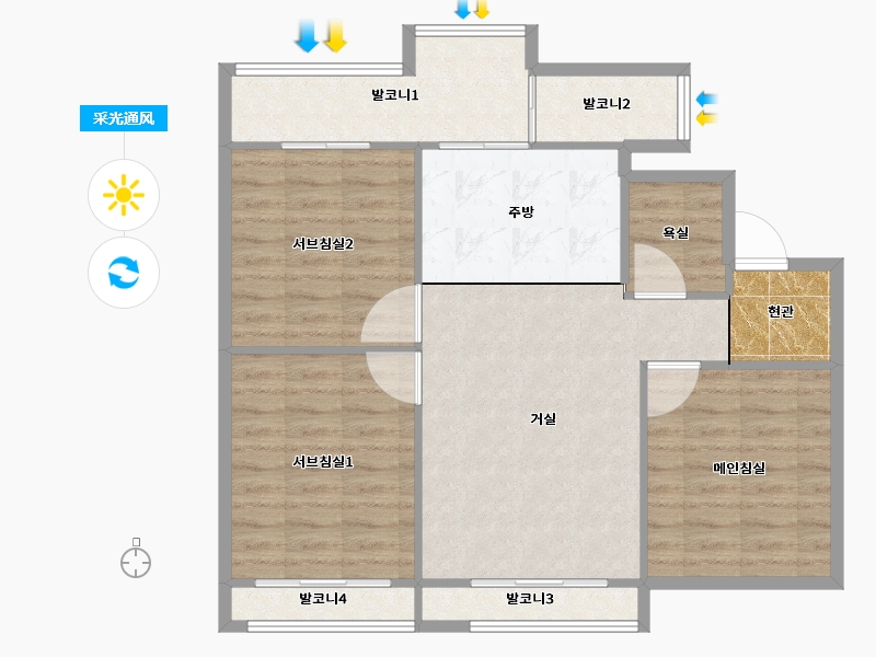 경기도-성남시 분당구-산운12단지휴먼시아-80.90-户型库-采光通风