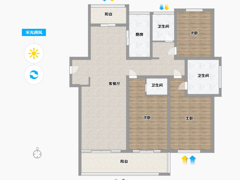 江苏省-镇江市-天颐城-158.00-户型库-采光通风