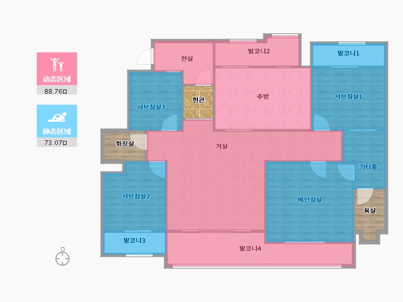 경기도-수원시 권선구-수원탑동우방파크타운-161.67-户型库-动静分区