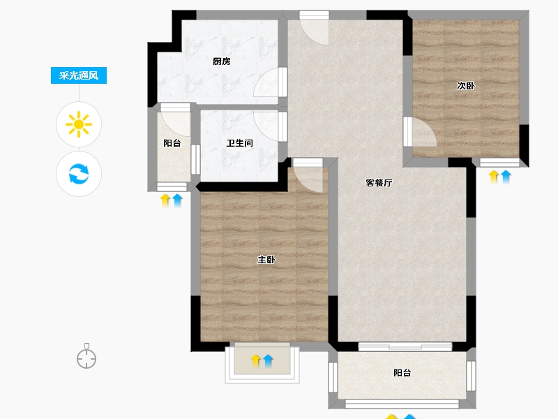 辽宁省-阜新市-滨海名都-70.00-户型库-采光通风