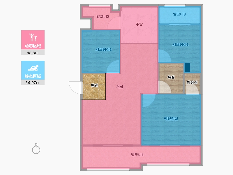 경기도-수원시 권선구-금곡LG-86.50-户型库-动静分区