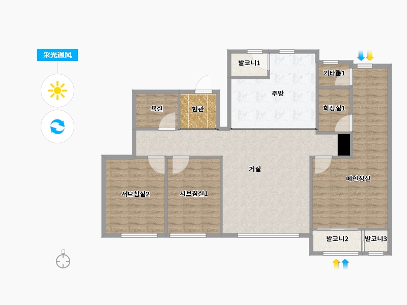 인천광역시-남동구-에코에비뉴-114.45-户型库-采光通风