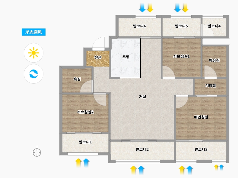 경기도-수원시 권선구-와이시티-102.33-户型库-采光通风