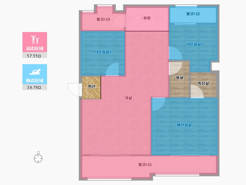 경기도-수원시 권선구-삼성-98.68-户型库-动静分区