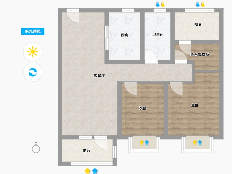 山东省-青岛市-印象滟-72.09-户型库-采光通风