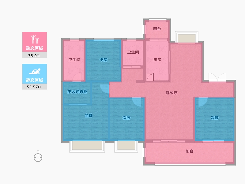 江苏省-南通市-融创盛和·九里桃源-118.00-户型库-动静分区