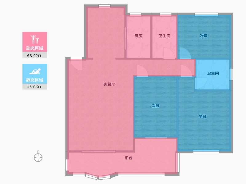 福建省-厦门市-文图花园-100.00-户型库-动静分区