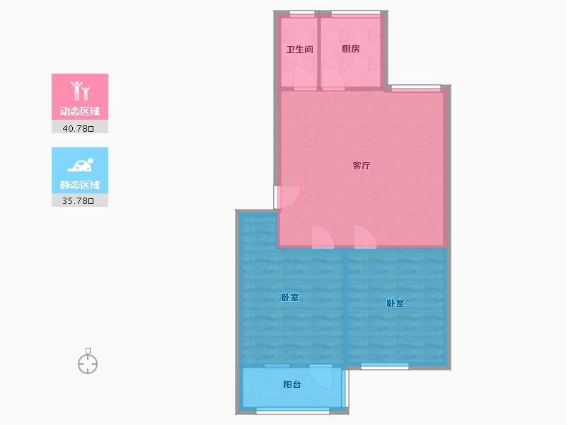 山东省-济南市-兴隆山庄-70.00-户型库-动静分区