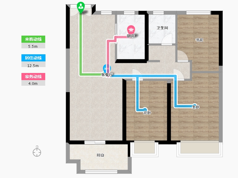 山东省-菏泽市-鲁商蓝岸公馆-83.27-户型库-动静线