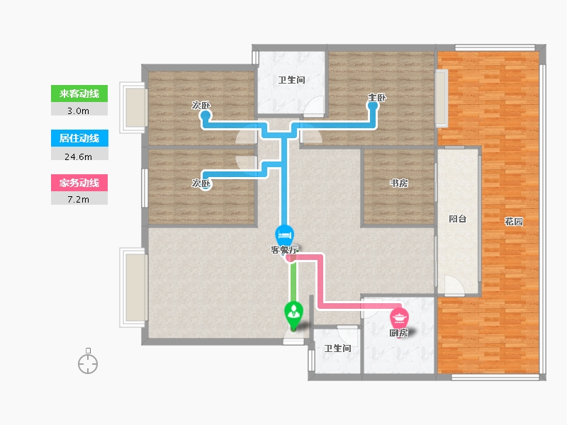 四川省-成都市-华阳滨河花园-130.00-户型库-动静线