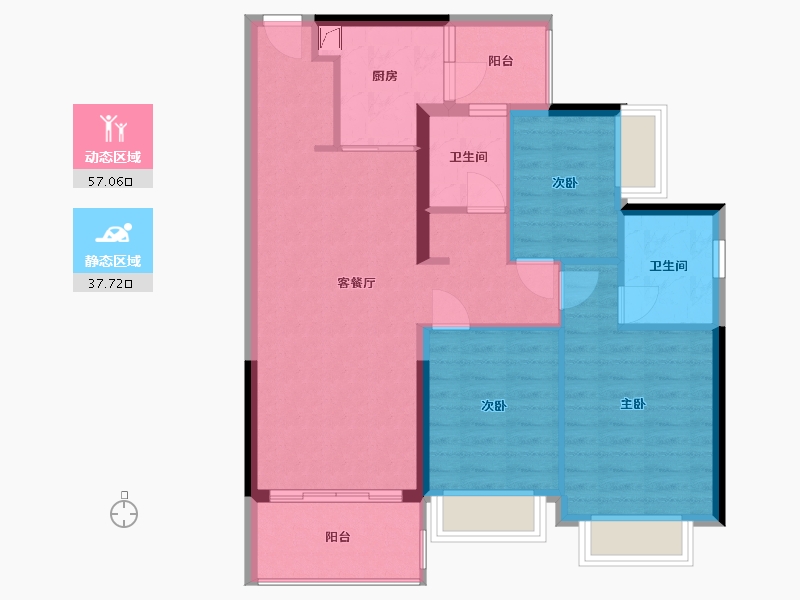 广东省-广州市-富力南驰富颐华庭-84.36-户型库-动静分区