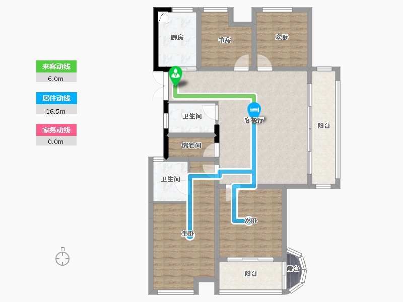 浙江省-嘉兴市-滨江-106.00-户型库-动静线