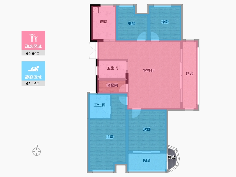 浙江省-嘉兴市-滨江-106.00-户型库-动静分区