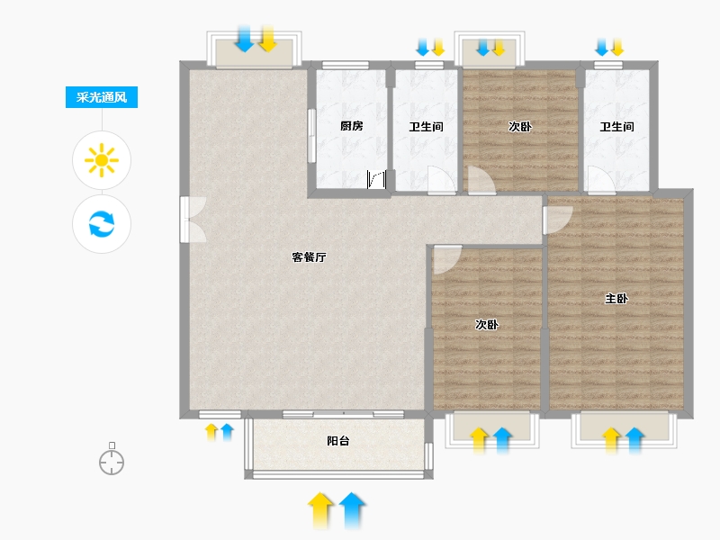 江西省-九江市-联泰万泰城-131.90-户型库-采光通风