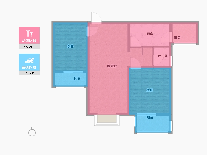 北京-北京市-永旺家园-五区-76.00-户型库-动静分区