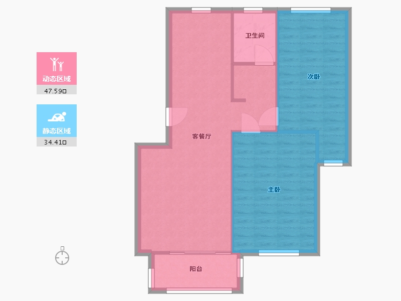 浙江省-杭州市-美凯国际寓所-76.00-户型库-动静分区