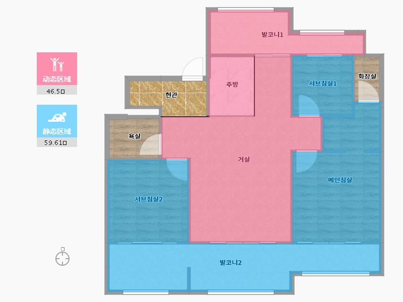 경기도-용인시 기흥구-물푸레마을휴먼시아6단지-109.36-户型库-动静分区