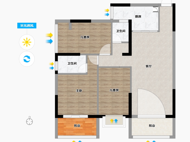 广西壮族自治区-贺州市-桂水湾畔-94.86-户型库-采光通风