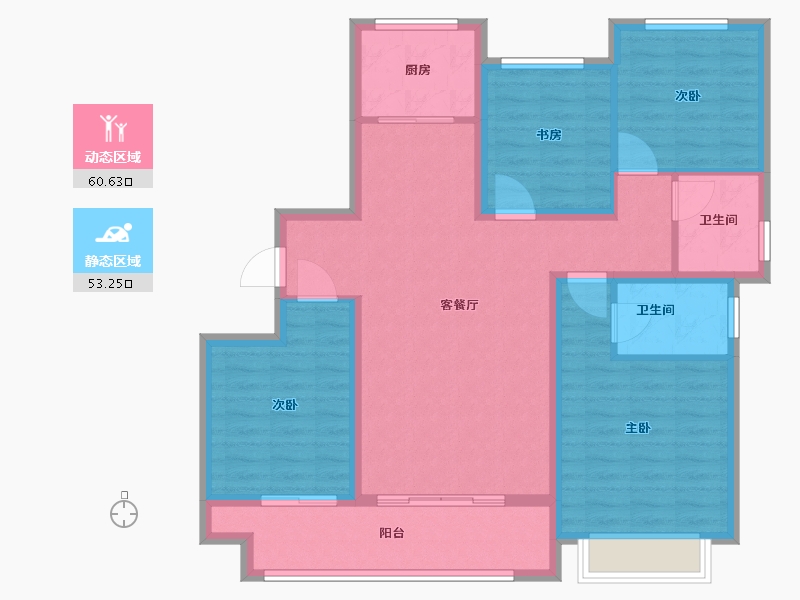 山东省-德州市-东海清和园南园-102.00-户型库-动静分区