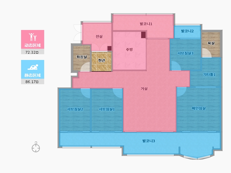 경기도-수원시 영통구-망포마을현대아이파크2차-159.88-户型库-动静分区