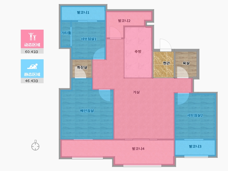 경기도-용인시 기흥구-현대홈타운-107.58-户型库-动静分区