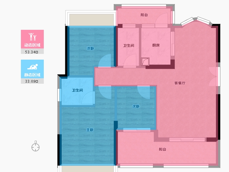 广东省-江门市-锦富汇景湾-96.45-户型库-动静分区