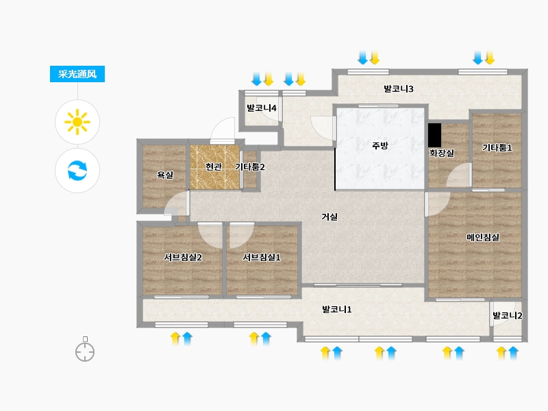 경기도-수원시 영통구-영통SK뷰-104.76-户型库-采光通风