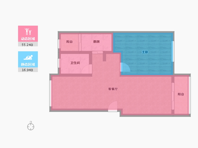 上海-上海市-潼港七村-65.00-户型库-动静分区