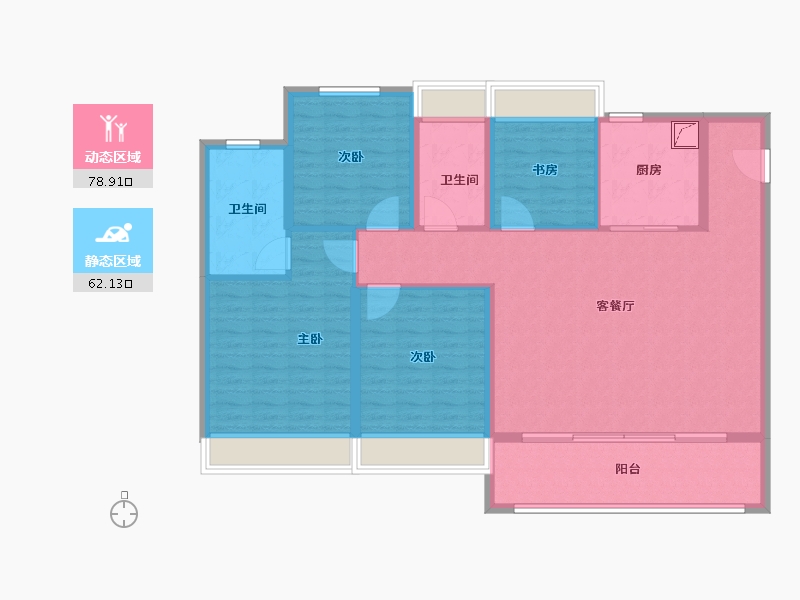 江苏省-苏州市-宽泰铂园-128.00-户型库-动静分区