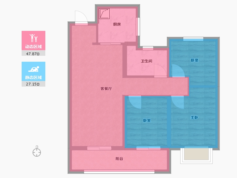 陕西省-咸阳市-融创时光宸阅-66.00-户型库-动静分区